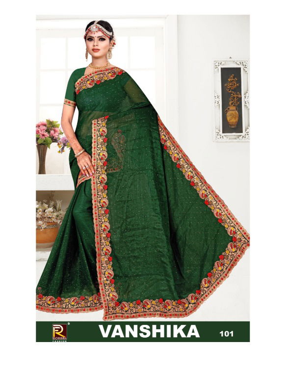 Vanshika By Ronisha Shimmer Designer Saree Wholesale Shop In Surat
